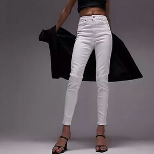 Topshop White Jamie  High-Waist Skinny Jeans Size 30 Tall